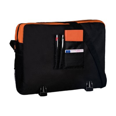 Borsa bicolore portadocumenti con logo