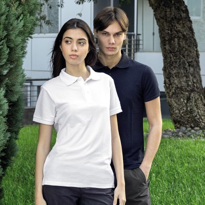 Polo mezza manica in polycotton, bianco Cod. Art. NK211
