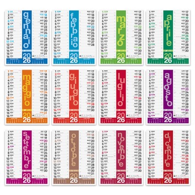 Calendario olandese mensile 12 fogli