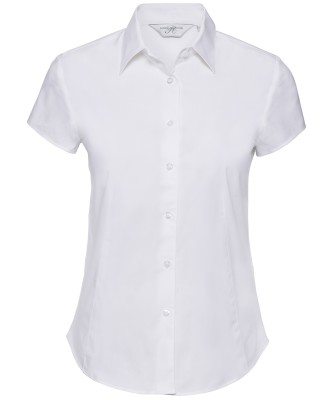 Camicia elasticizzata aderente a maniche corte da donna, facile da lavare - cod. RWJ947F