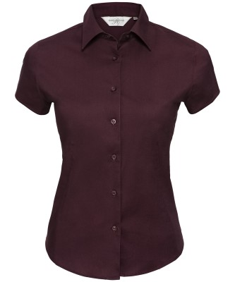 Camicia elasticizzata aderente a maniche corte da donna, facile da lavare - cod. RWJ947F