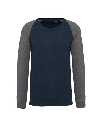 Felpa da uomo con scollo a giro e maniche raglan in tessuto organico bicolore - cod. RWKB491 Felpa da uomo con scollo a giro e maniche raglan in tessuto organico bicolore - cod. RWKB491