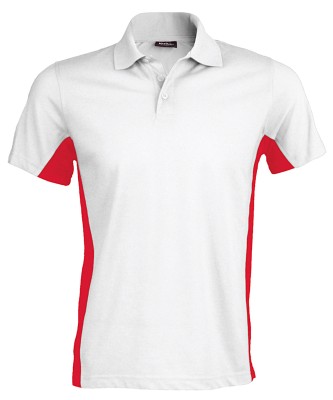Polo bicolore a maniche corte con bandiere - cod. RWKB232