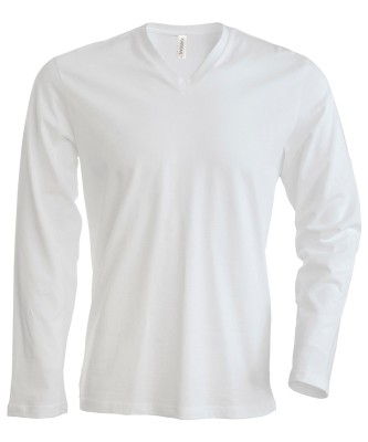 T-shirt da uomo a maniche lunghe con scollo a V - cod. RWKB358