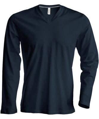 T-shirt da uomo a maniche lunghe con scollo a V - cod. RWKB358