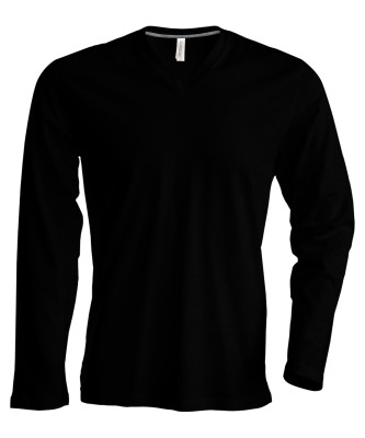 T-shirt da uomo a maniche lunghe con scollo a V - cod. RWKB358