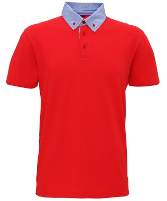 Polo da uomo in chambray con colletto abbottonato - cod. RWAQ007