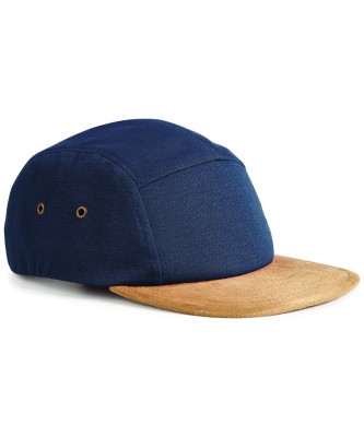 Cappellino con visiera in pelle scamosciata a 5 pannelli - cod. RWBC658