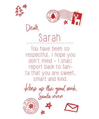 Maglietta personalizzabile con lettera per Babbo Natale per bambini - cod. RWCS145