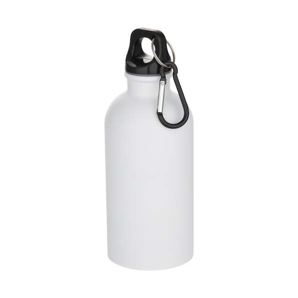 Borraccia da 400 ml in acciaio inossidabile certificato RCS a parete singola con moschettone Oregon - cod. P100871