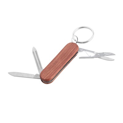Portachiavi coltellino in legno 3 funzioni - Multi-tool 3 cod. PC783