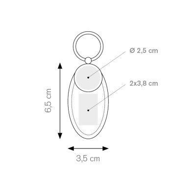 Portachiavi ad anello piatto - Cult cod. PE029