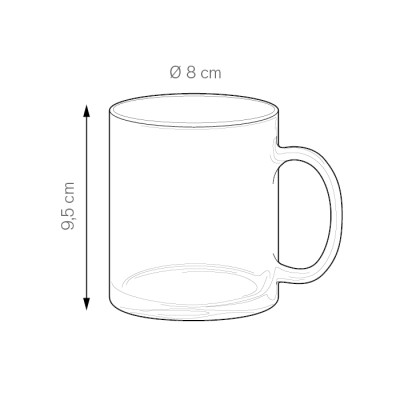 Tazza in vetro con fondo colorato - Glass color mug cod. PC365