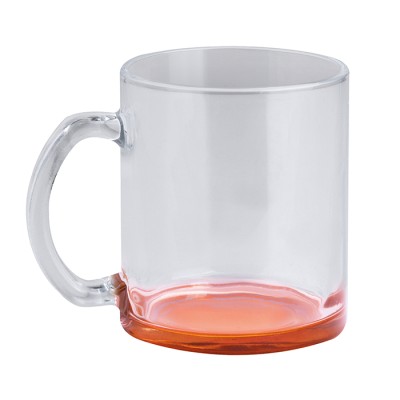 Tazza in vetro con fondo colorato - Glass color mug cod. PC365