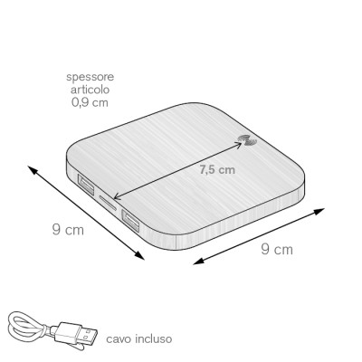Base di ricarica wireless   in  bamboo - cod. PF259