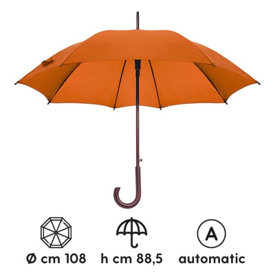 Ombrello automatico in nylon taffetà 170t - Bois cod. PL087