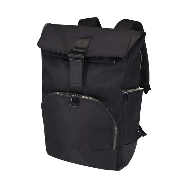 Zaino per portatile da 15,6" in materiale riciclato certificato GRS con chiusura arrotolabile Rhine - 18L - cod. P130088