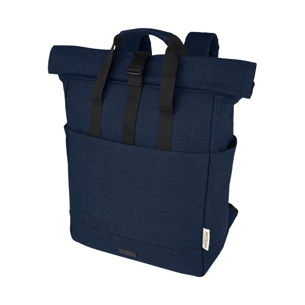Zaino rolltop per portatile da 15" in canvas riciclato certificato GRS Joey - 15L - cod. P120678