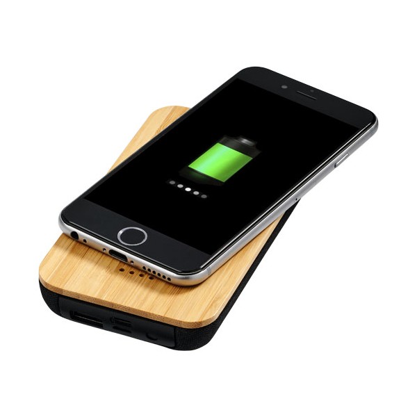 Power bank wireless Future in bambù e tessuto da 6000 mAh - cod. P124117