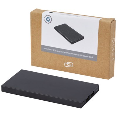 Power bank in alluminio riciclato da 5000 mAh Connect 
