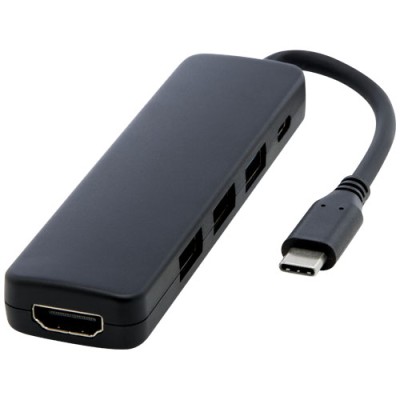 Adattatore multimediale USB 2.0-3.0 con porta HDMI in plastica riciclata certificata RCS Loop Adattatore multimediale USB 2.0-3.0 con porta HDMI in plastica riciclata certificata RCS Loop