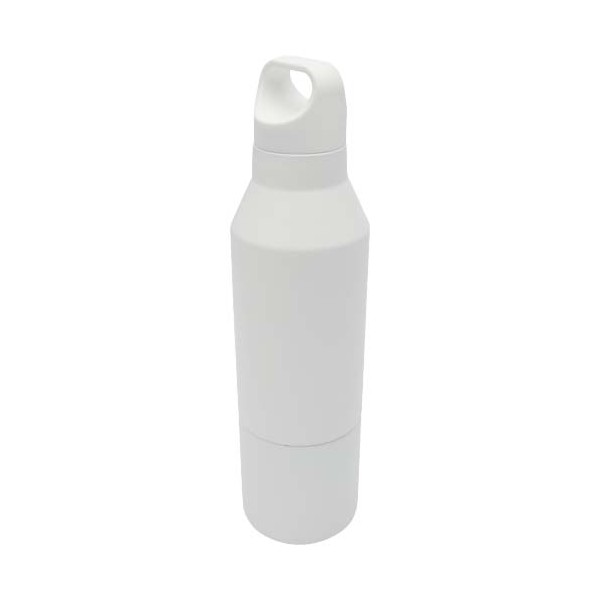 Borraccia termica da 600 ml in acciaio inox riciclato certificato RCS con tazza da 300 ml Odessy - cod. P100840