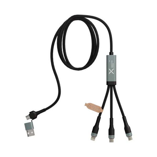 Cavo di ricarica ultraveloce 5 in 1 in PET riciclato da 100 W SCX.design C53 - cod. P2PX171