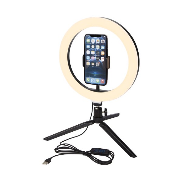 Anello luminoso per selfie e vlog con supporto per telefono e treppiede Studio - cod. P124248