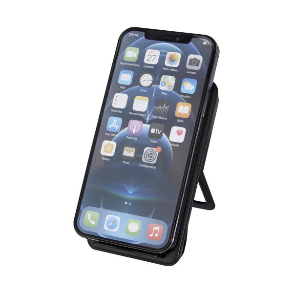 Stazione di ricarica in plastica riciclata da 10 W con supporto per telefono Loop - cod. P124203