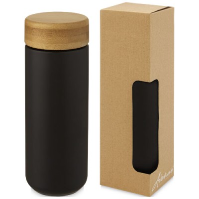 Bicchiere termico in ceramica con coperchio in bambù da 300 ml Lumi Bicchiere termico in ceramica con coperchio in bambù da 300 ml Lumi
