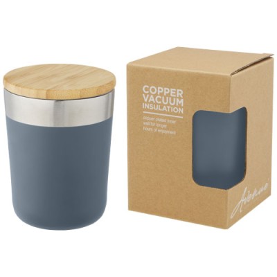 Bicchiere termico in acciaio inossidabile con isolamento sottovuoto in rame e coperchio in bambù da 330 ml Lagan Bicchiere termico in acciaio inossidabile con isolamento sottovuoto in rame e coperchio in bambù da 330 ml Lagan
