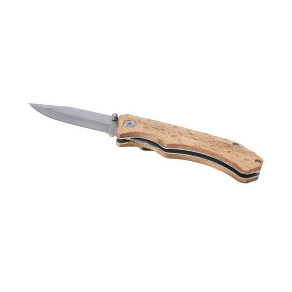 Coltello tascabile Dave in legno con clip per cintura - cod. P104536