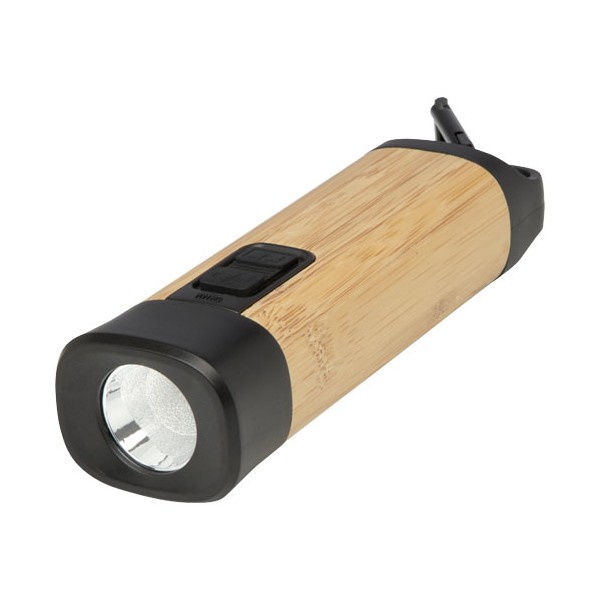 Torcia con moschettone in bambù/plastica riciclata RCS Kuma - cod. P104570