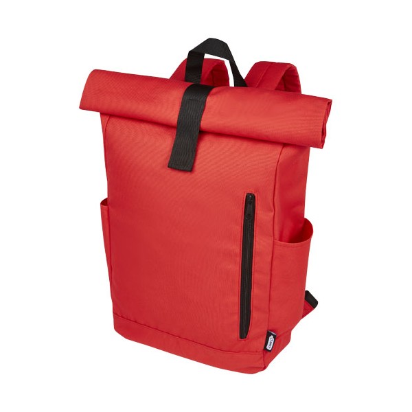Zaino con chiusura arrotolabile per portatile da 15,6" in PET riciclato certificato GRS Byron 18L - cod. P120659