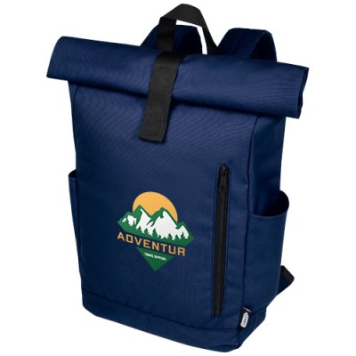 Zaino con chiusura arrotolabile per portatile da 15,6" in PET riciclato certificato GRS Byron 18L