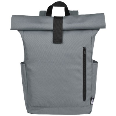 Zaino con chiusura arrotolabile per portatile da 15,6" in PET riciclato certificato GRS Byron 18L