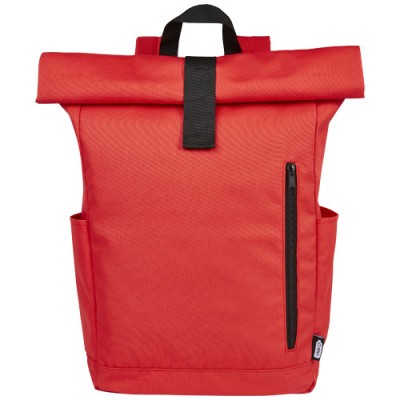Zaino con chiusura arrotolabile per portatile da 15,6" in PET riciclato certificato GRS Byron 18L
