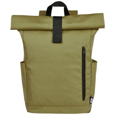 Zaino con chiusura arrotolabile per portatile da 15,6" in PET riciclato certificato GRS Byron 18L