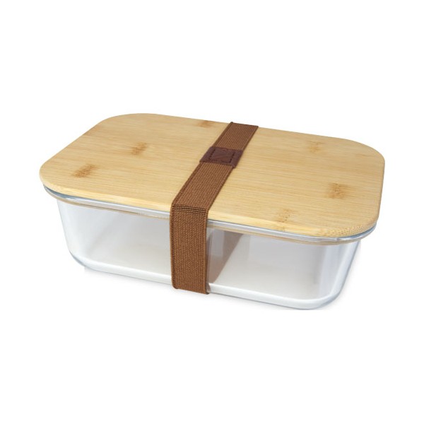 Contenitore per pranzo Roby di vetro con coperchio in bambù - cod. P113276