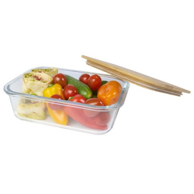Contenitore per pranzo Roby di vetro con coperchio in bambù