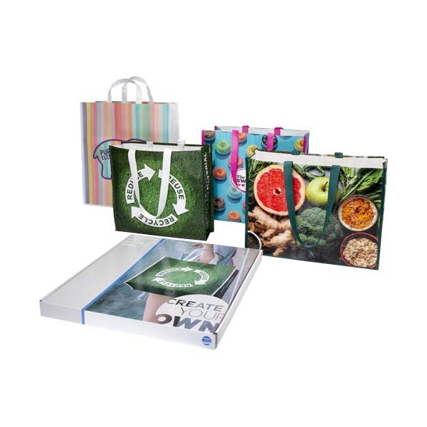 Confezione di borse tote laminate assortite - cod. P1PW010