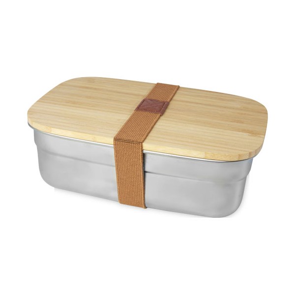 Contenitore per pranzo Tite in acciaio inossidabile con coperchio in bambù - cod. P113275