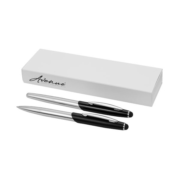 Set penna a sfera e penna roller con stylus Geneva (inchiostro blu) - cod. P106670