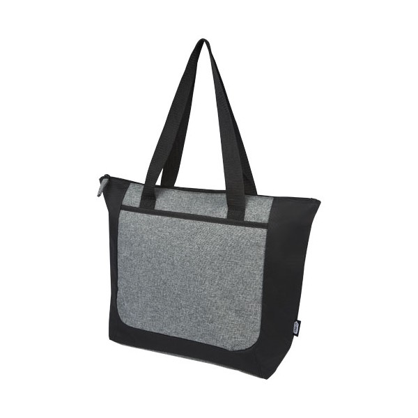 Tote bag bicolore con zip in materiale riciclato certificato GRS Reclaim 15L - cod. P120657