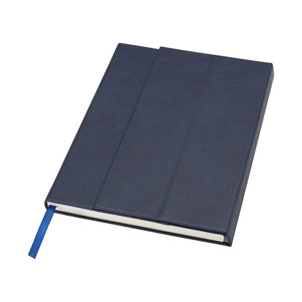 Blocco note formato A5 con copertina rigida in fibre di cuoio riciclate Alejandra - cod. P107920