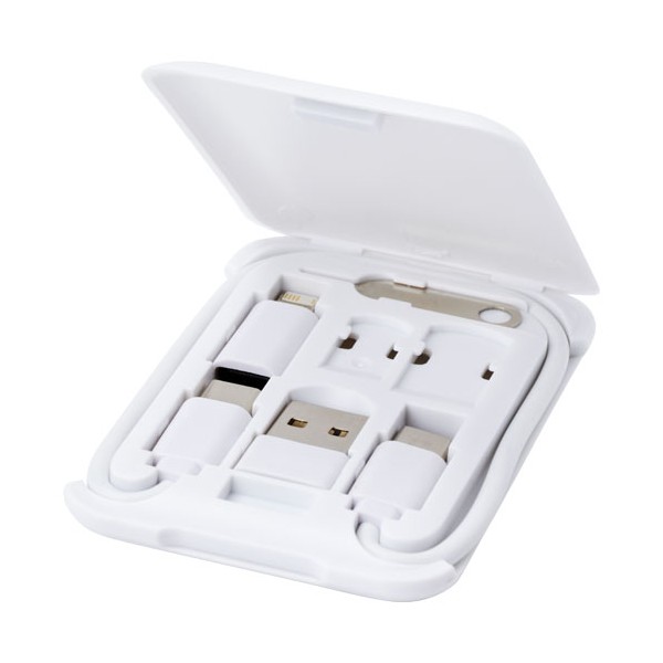 Cavo di ricarica modulare in plastica riciclata con supporto per telefono Savvy - cod. P124361