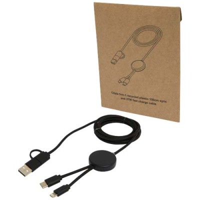 Cavo 5-in-1 in plastica riciclata da 150 cm per la sincronizzazione dei dati e la ricarica rapida da 27 W Citala
