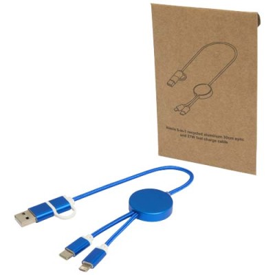 Cavo 5-in-1 in alluminio e plastica riciclata da 30 cm per la sincronizzazione dei dati e la ricarica rapida da 27 W Alasia