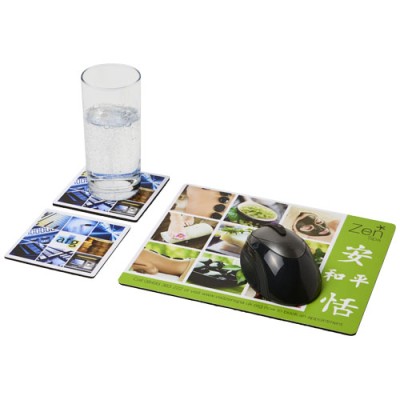 Set Q-Mat® 3 con tappetino per mouse e sottobicchieri Set Q-Mat® 3 con tappetino per mouse e sottobicchieri