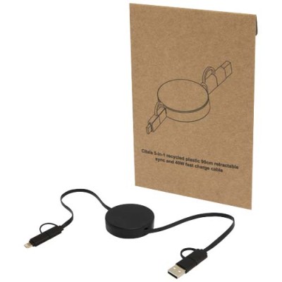 Cavo 5-in-1 in plastica riciclata retrattile da 90 cm per la sincronizzazione dei dati e la ricarica rapida da 40 W Citala
